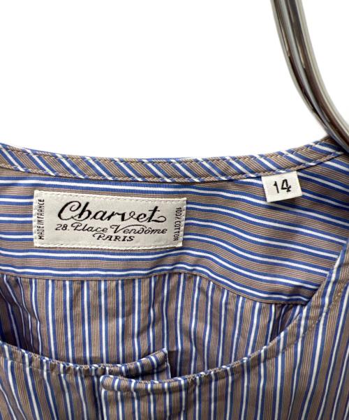 Cbarvet（シャルベ）Cbarvet (シャルベ) 長袖シャツ ブルー×グレー サイズ:１４の古着・服飾アイテム