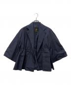 DRAWERドゥロワー）の古着「コットン ドロースロリング ワイド シングルジャケット」｜ネイビー