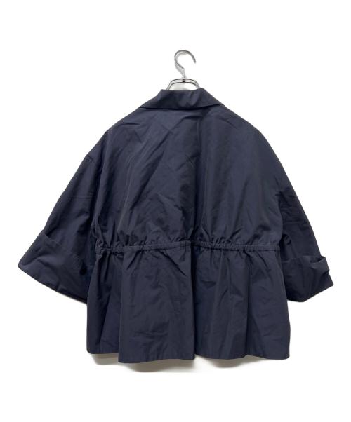 DRAWER（ドゥロワー）DRAWER (ドゥロワー) コットン ドロースロリング ワイド シングルジャケット ネイビー サイズ:３６の古着・服飾アイテム