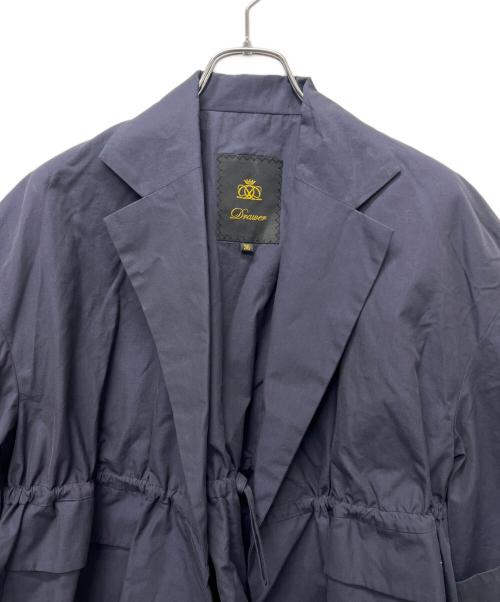 DRAWER（ドゥロワー）DRAWER (ドゥロワー) コットン ドロースロリング ワイド シングルジャケット ネイビー サイズ:３６の古着・服飾アイテム