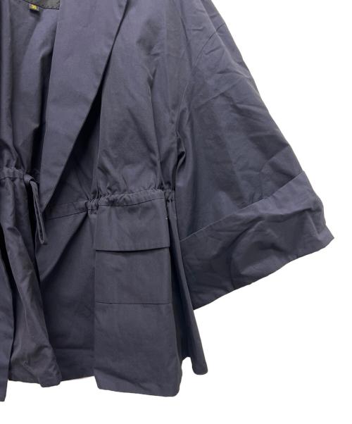 DRAWER（ドゥロワー）DRAWER (ドゥロワー) コットン ドロースロリング ワイド シングルジャケット ネイビー サイズ:３６の古着・服飾アイテム