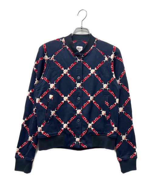 HERMES（エルメス）HERMES (エルメス) グラン トゥラララ スウェットジャケット ネイビー×レッド サイズ:３４の古着・服飾アイテム