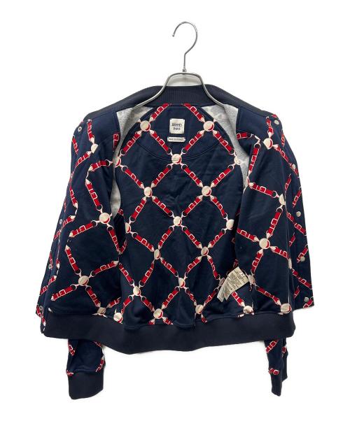 HERMES（エルメス）HERMES (エルメス) グラン トゥラララ スウェットジャケット ネイビー×レッド サイズ:３４の古着・服飾アイテム