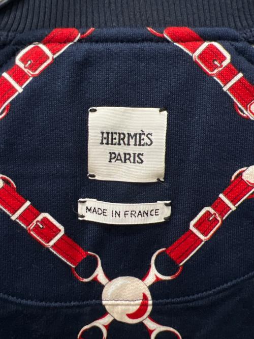 HERMES（エルメス）HERMES (エルメス) グラン トゥラララ スウェットジャケット ネイビー×レッド サイズ:３４の古着・服飾アイテム