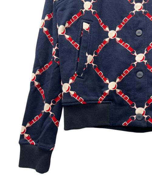 HERMES（エルメス）HERMES (エルメス) グラン トゥラララ スウェットジャケット ネイビー×レッド サイズ:３４の古着・服飾アイテム