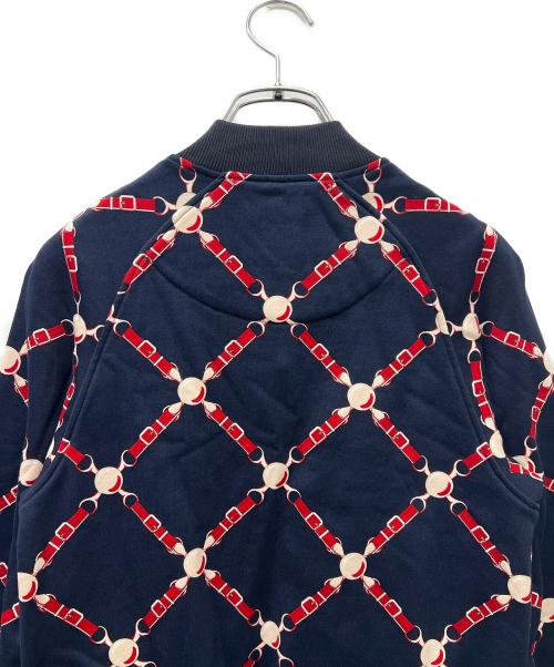 HERMES（エルメス）HERMES (エルメス) グラン トゥラララ スウェットジャケット ネイビー×レッド サイズ:３４の古着・服飾アイテム