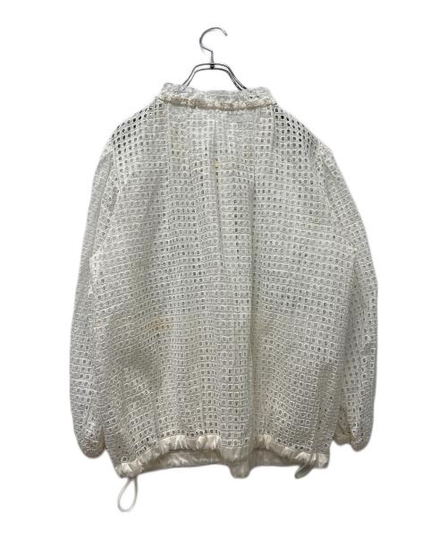 DRAWER（ドゥロワー）DRAWER (ドゥロワー) レースメッシュ ジップアップブルゾン ホワイト サイズ:３６の古着・服飾アイテム