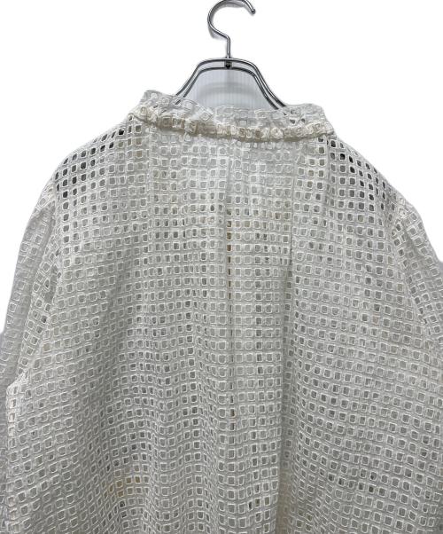 DRAWER（ドゥロワー）DRAWER (ドゥロワー) レースメッシュ ジップアップブルゾン ホワイト サイズ:３６の古着・服飾アイテム
