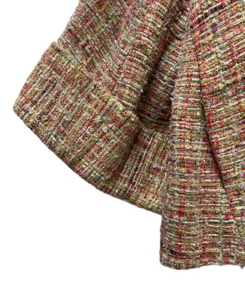 DRAWER（ドゥロワー）DRAWER (ドゥロワー) ツイードプルオーバー ベージュ×レッド サイズ:３６の古着・服飾アイテム