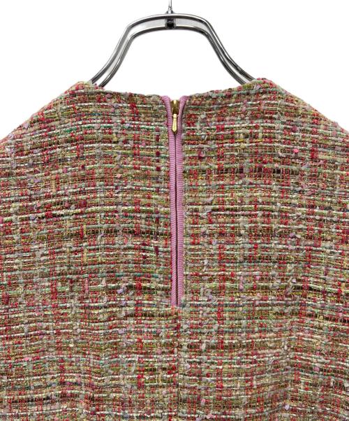 DRAWER（ドゥロワー）DRAWER (ドゥロワー) ツイードプルオーバー ベージュ×レッド サイズ:３６の古着・服飾アイテム