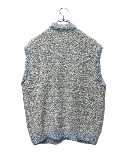 DRAWER（ドゥロワー）DRAWER (ドゥロワー) ツイードニットジレ ブルー サイズ:不明の古着・服飾アイテム
