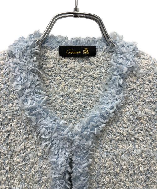 DRAWER（ドゥロワー）DRAWER (ドゥロワー) ツイードニットジレ ブルー サイズ:不明の古着・服飾アイテム