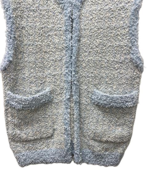 DRAWER（ドゥロワー）DRAWER (ドゥロワー) ツイードニットジレ ブルー サイズ:不明の古着・服飾アイテム
