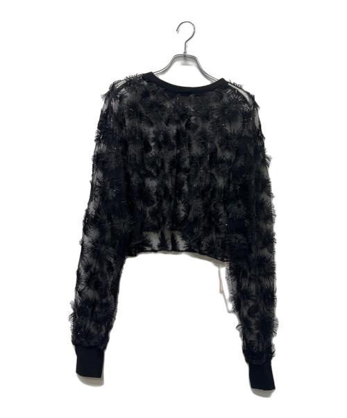 provoke（プロヴォーク）provoke (プロヴォーク) チュールフラワープルオーバー ブラック×グレー サイズ:Ｌの古着・服飾アイテム