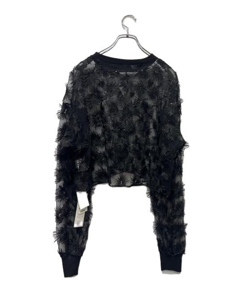 provoke（プロヴォーク）provoke (プロヴォーク) チュールフラワープルオーバー ブラック×グレー サイズ:Ｌの古着・服飾アイテム