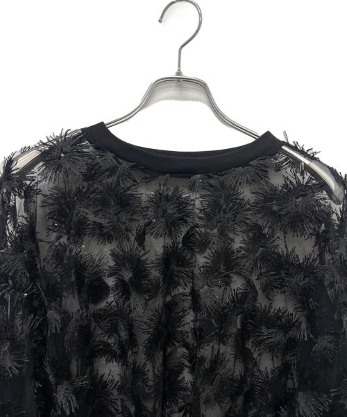 provoke（プロヴォーク）provoke (プロヴォーク) チュールフラワープルオーバー ブラック×グレー サイズ:Ｌの古着・服飾アイテム
