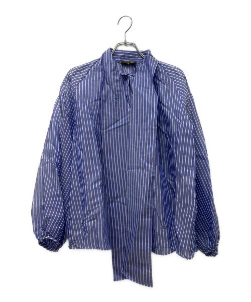 DRAWER（ドゥロワー）DRAWER (ドゥロワー) シアーストライプシャツ ブルー サイズ:３６の古着・服飾アイテム