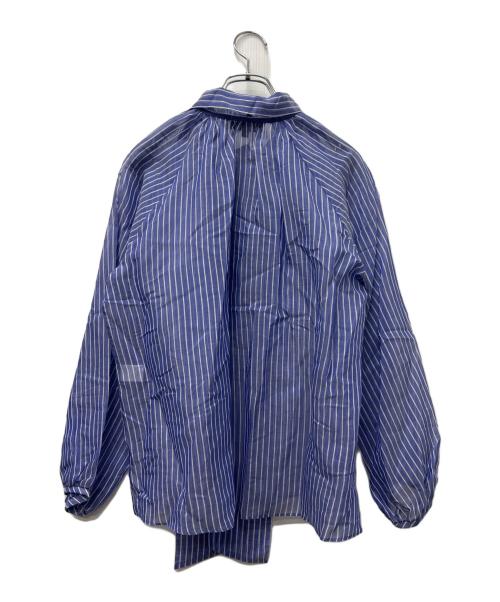 DRAWER（ドゥロワー）DRAWER (ドゥロワー) シアーストライプシャツ ブルー サイズ:３６の古着・服飾アイテム