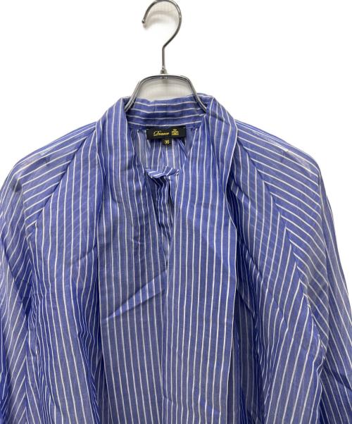 DRAWER（ドゥロワー）DRAWER (ドゥロワー) シアーストライプシャツ ブルー サイズ:３６の古着・服飾アイテム