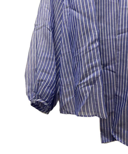 DRAWER（ドゥロワー）DRAWER (ドゥロワー) シアーストライプシャツ ブルー サイズ:３６の古着・服飾アイテム