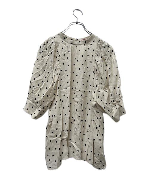 DRESSTERIOR（ドレステリア）DRESSTERIOR (ドレステリア) ドットプリントボリュームスリーブブラウス ベージュ サイズ:３４の古着・服飾アイテム