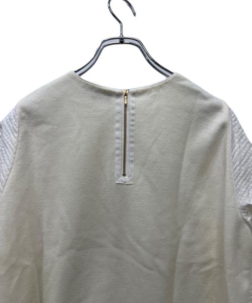 DRAWER（ドゥロワー）DRAWER (ドゥロワー) ウール 切替 クルーネック 長袖 ブラウス アイボリー サイズ:１の古着・服飾アイテム