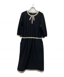 MARY QUANT（マリークヮント）の古着「七分袖ワンピース」｜ブラック