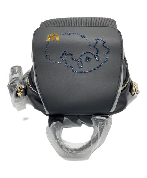 M U SPORTS（エムユースポーツ）M U SPORTS (エムユースポーツ) デュアルレザービジューロイヤルバックパック（2WAYリュックサック） ブラックの古着・服飾アイテム