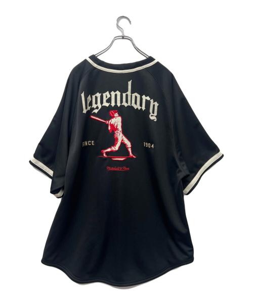 MITCHELL & NESS（ミッチェルアンドネス）MITCHELL & NESS (ミッチェルアンドネス) ベースボールシャツ ブラック サイズ:XXLの古着・服飾アイテム