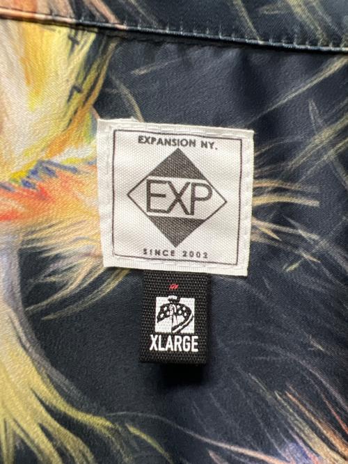 EXPANSION NY（エクスパンション ニューヨーク）EXPANSION NY (エクスパンション ニューヨーク) オープンカラーシルクシャツ グリーン×イエロー サイズ:ＸＬの古着・服飾アイテム