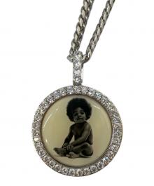King Ice（キングアイス）の古着「ビッグフォトネックレス」｜シルバーカラー