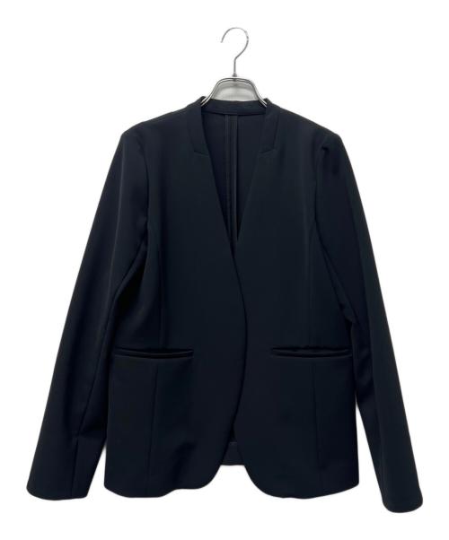 SOEJU（ソージュ）SOEJU (ソージュ) ストレッチファインノーカラージャケット ブラック サイズ:ＸＬの古着・服飾アイテム