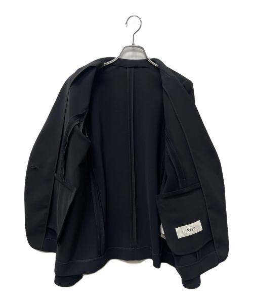 SOEJU（ソージュ）SOEJU (ソージュ) ストレッチファインノーカラージャケット ブラック サイズ:ＸＬの古着・服飾アイテム