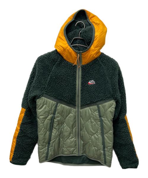 NIKE（ナイキ）NIKE (ナイキ) ボアフリースキルティングジャケット カーキ×オレンジ サイズ:Mの古着・服飾アイテム