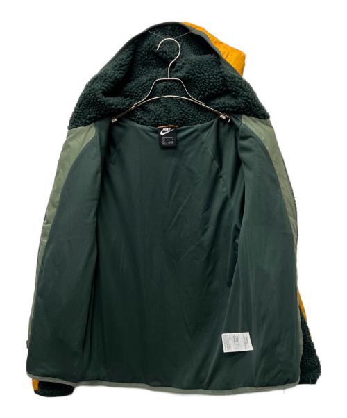 NIKE（ナイキ）NIKE (ナイキ) ボアフリースキルティングジャケット カーキ×オレンジ サイズ:Mの古着・服飾アイテム