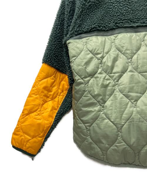 NIKE（ナイキ）NIKE (ナイキ) ボアフリースキルティングジャケット カーキ×オレンジ サイズ:Mの古着・服飾アイテム