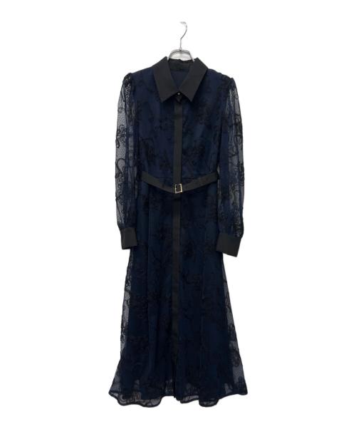 GRACE CONTINENTAL（（グレースコンチネンタル）GRACE CONTINENTAL (（グレースコンチネンタル) 長袖ワンピース ネイビー サイズ:３６の古着・服飾アイテム
