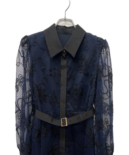 GRACE CONTINENTAL（（グレースコンチネンタル）GRACE CONTINENTAL (（グレースコンチネンタル) 長袖ワンピース ネイビー サイズ:３６の古着・服飾アイテム