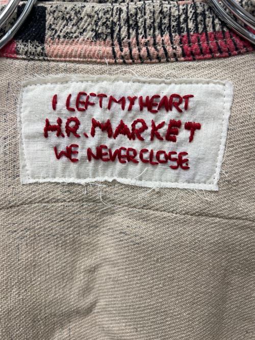 H.R.MARKET（ハリウッドランチマーケッド）H.R.MARKET (ハリウッドランチマーケッド) インディアプリント ルースネルチェックシャツ レッド×アイボリー サイズ:Mの古着・服飾アイテム