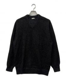 STEVEN ALAN（スティーブンアラン）の古着「アルパカ サドルショルダー Ｖネック ニット」｜ブラック