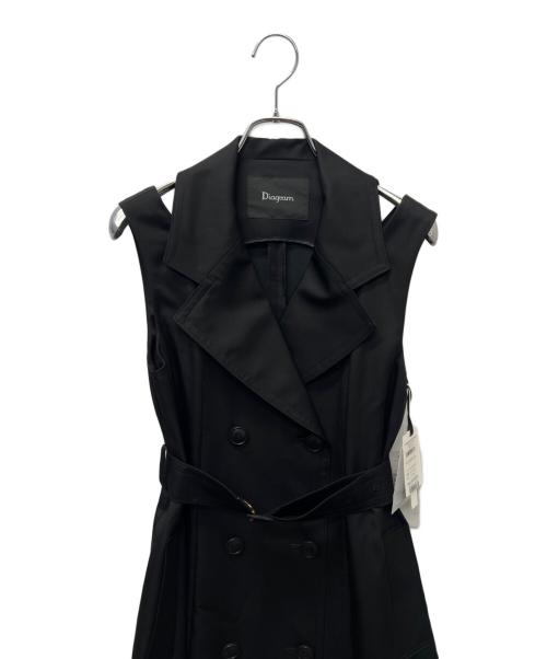 Diagram（ダイアグラム）Diagram (ダイアグラム) カットアウトトレンチノースリーブワンピース ブラック サイズ:３６の古着・服飾アイテム