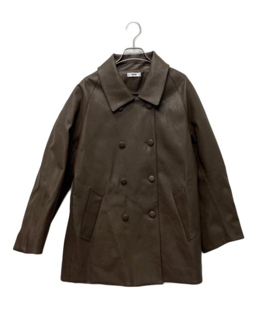myne（マイン）myne (マイン) フェイクレザーコート ブラウン サイズ:FREEの古着・服飾アイテム