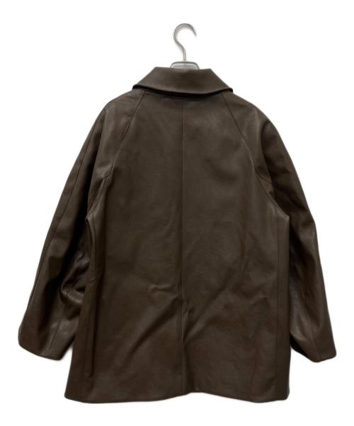 myne（マイン）myne (マイン) フェイクレザーコート ブラウン サイズ:FREEの古着・服飾アイテム