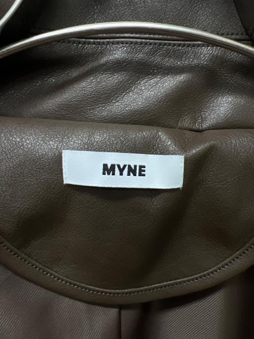 myne（マイン）myne (マイン) フェイクレザーコート ブラウン サイズ:FREEの古着・服飾アイテム