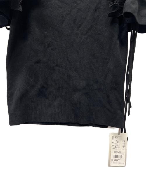 Snidel（スナイデル）Snidel (スナイデル) シアーフリルニット ブラック サイズ:FREEの古着・服飾アイテム