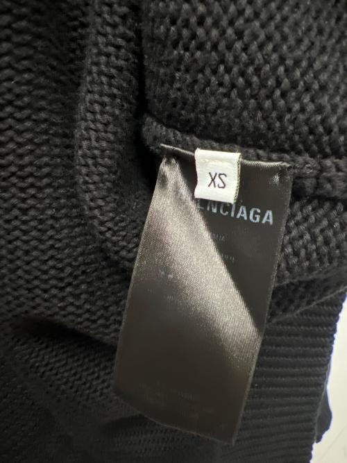 BALENCIAGA（バレンシアガ）BALENCIAGA (バレンシアガ) Braided Knit V-Neck Sweater ブラック サイズ:ＸＳの古着・服飾アイテム