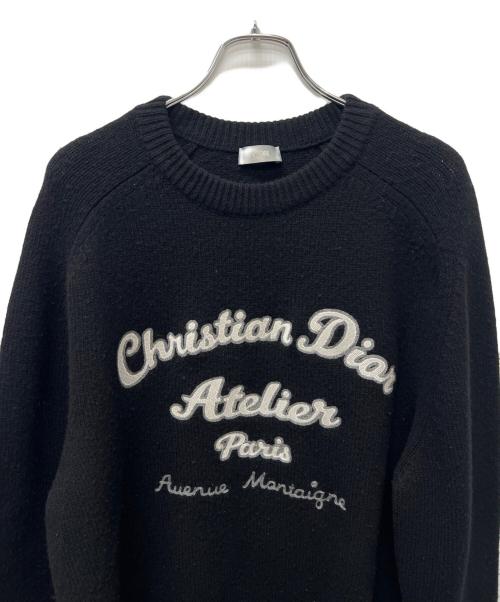 Dior（ディオール）Dior (ディオール)  ATELIER KNIT CREW SWEATER ブラック サイズ:Ｌの古着・服飾アイテム
