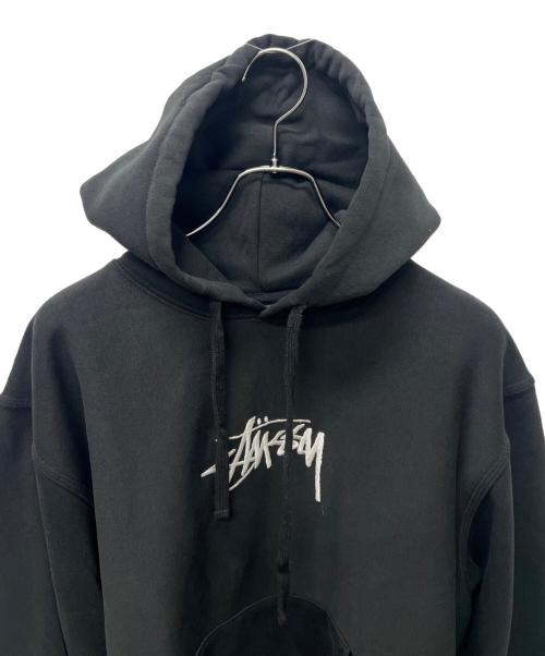 stussy（ステューシー）stussy (ステューシー) 裏起毛プルオーバーパーカー ブラック サイズ:Ｓの古着・服飾アイテム
