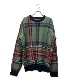 stussy（ステューシー）の古着「モヘア混チェックニット」｜グリーン
