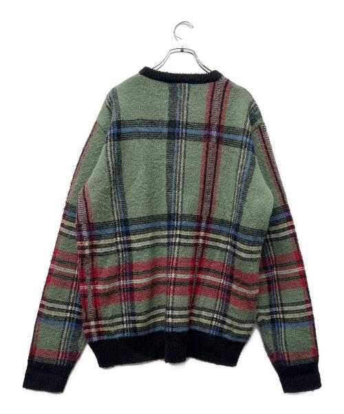 stussy（ステューシー）stussy (ステューシー) モヘア混チェックニット グリーン サイズ:ＸＬの古着・服飾アイテム